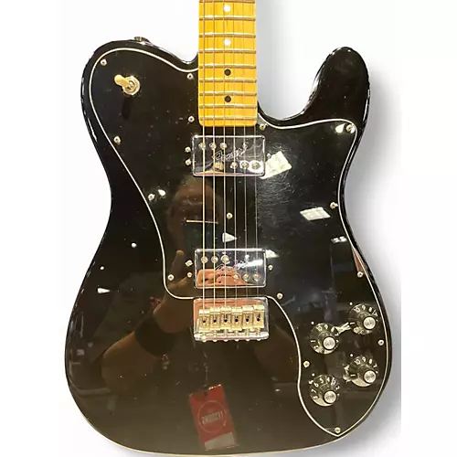 Used 2017 Fender American Deluxe Telecaster BLACK Solid Body Electric Guitar BLACK - musicians--Friend