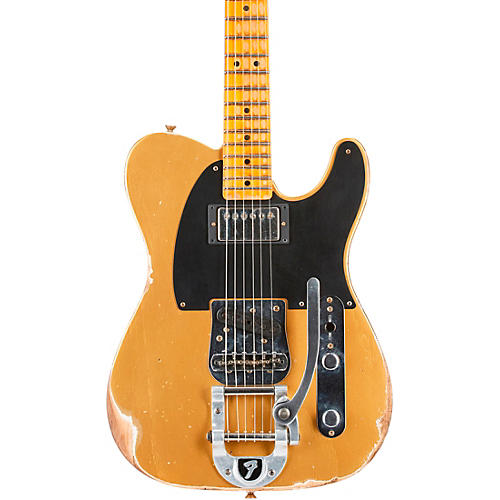 Fender Custom Shop '50s Vibra Telecaster Limited-Edition Heavy Relic Electric Guitar Aztec Gold - musicians--Friend