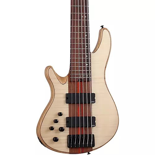Schecter Guitar Research Charles Berthoud CB-6 Left-Handed 6-String Electric Bass Natural Satin - musicians--Friend