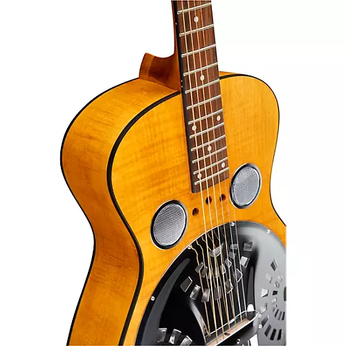 Dobro Hound Dog Deluxe Round Neck Acoustic-Electric with Pickup Vintage Brown - musicians--Friend