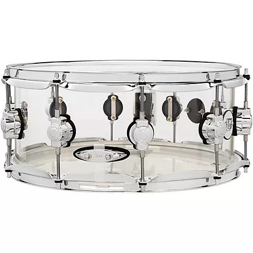 DW Design Series Acrylic Snare Drum With Chrome Hardware 14 x 6 in. Clear - musicians--Friend
