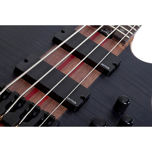 Schecter Guitar Research Charles Berthoud CB-4 Electric Bass See Thru Black Satin - musicians--Friend