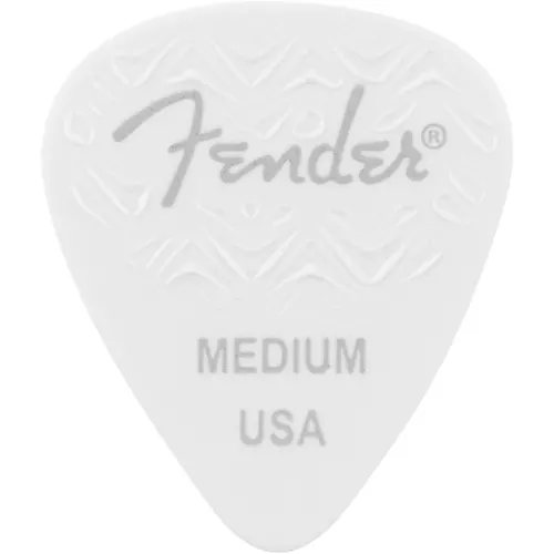 Fender 351 Shape Wavelength Celluloid Guitar Picks (6-Pack), White Heavy - musicians--Friend