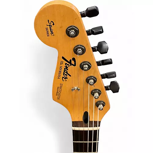 Used 1995 Fender Stratocaster Squier Series Black Electric Guitar Black - musicians--Friend