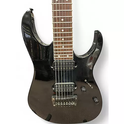 Used Ibanez RG7321 7 String Black Solid Body Electric Guitar Black - musicians--Friend