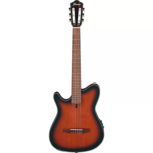 Ibanez FRH10NL Left-Handed Nylon-String Acoustic-Electric Guitar Brown Sunburst Flat - musicians--Friend