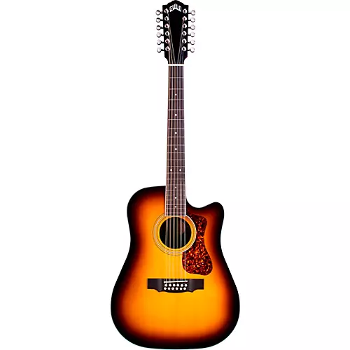 Guild D-2612CE Deluxe 12-String Cutaway Acoustic-Electric Guitar Antique Sunburst - musicians--Friend