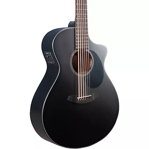 Breedlove Discovery Double Course 12-String Spruce-Mahogany Concert Acoustic-Electric Guitar Satin Black - musicians--Friend