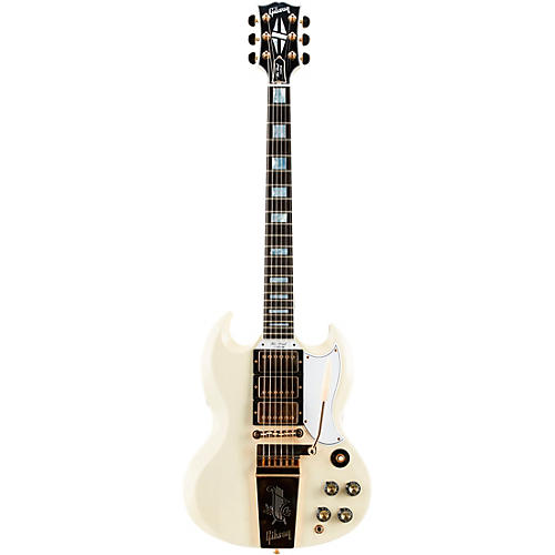 Gibson Custom 1963 Les Paul SG Custom Reissue 3-Pickup With Maestro VOS Electric Guitar Classic White - musicians--Friend