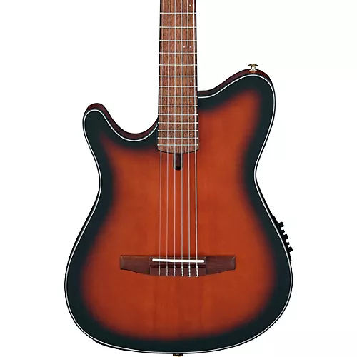 Ibanez FRH10NL Left-Handed Nylon-String Acoustic-Electric Guitar Brown Sunburst Flat - musicians--Friend