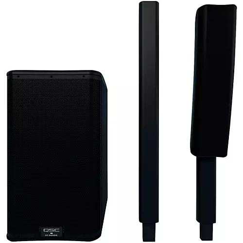 QSC KC12 Active 3-Way Column Speaker Pair With Pioneer CDJ-3000 Pair, DJM-A9 DJ Mixer & Cables - musicians--Friend