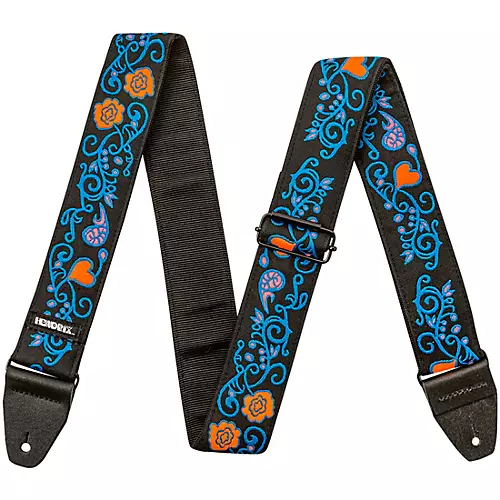 Dunlop Jimi Hendrix Blacklight Monterey Guitar Strap Orange - musicians--Friend