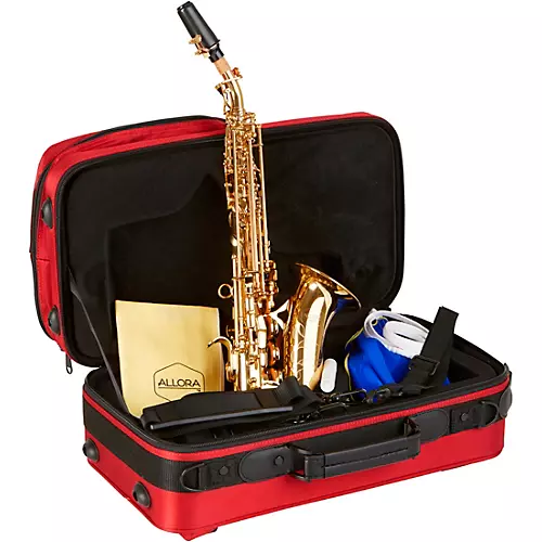Allora ASPS-550 Paris Series Curved Soprano Sax Silver Matte Silver Matte Keys - musicians--Friend
