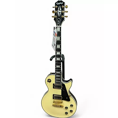 Used Epiphone Les Paul Custom Antique Ivory Solid Body Electric Guitar Antique Ivory - musicians--Friend