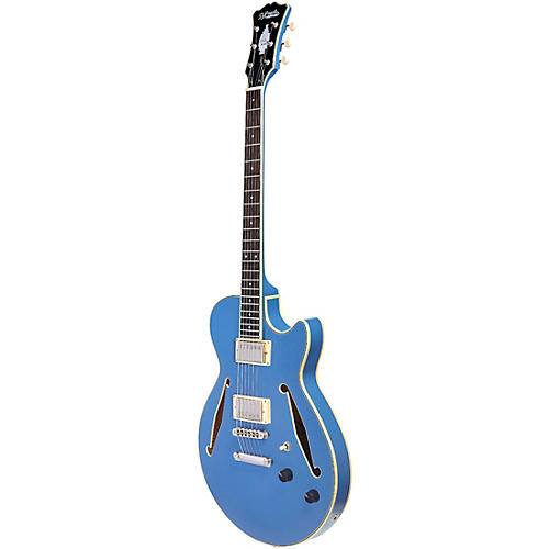 D'Angelico Excel SS Tour Semi-Hollow Electric Guitar With Supro Bolt Bucker Pickups and Stopbar Tailpiece Solid Black - musicians--Friend