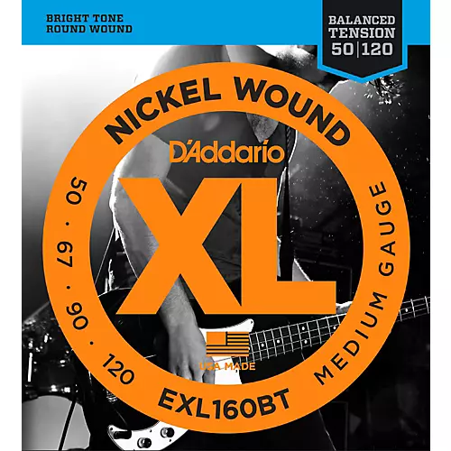 D'Addario EXL160BT Balanced Tension 50-120 Long Scale Electric Bass String Set - musicians--Friend