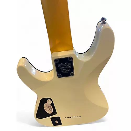 Used Schecter Guitar Research Demon 7 String White Solid Body Electric Guitar White - musicians--Friend