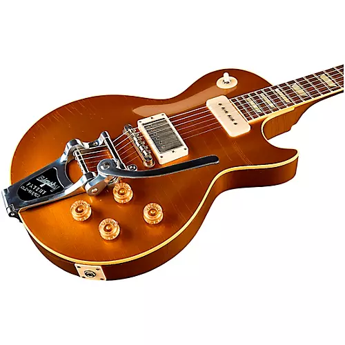 Gibson Custom M2M Murphy Lab Fifty-Five Les Paul Standard Bigsby Ultra Light Aged Electric Guitar Double Gold - musicians--Friend