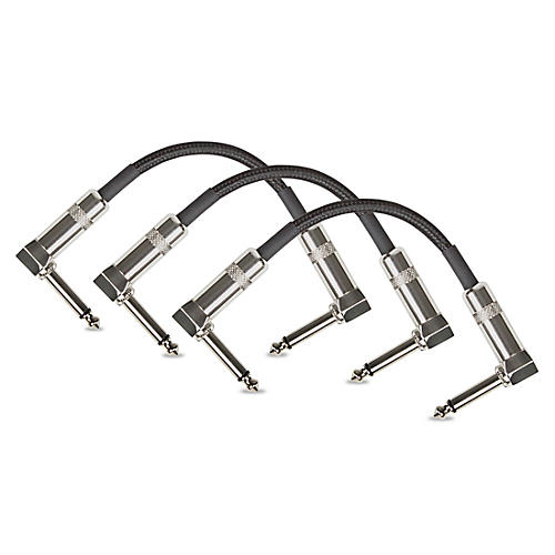 Musician's Gear Standard Instrument Patch Cable 6 in. Black - 3 Pack - musicians--Friend