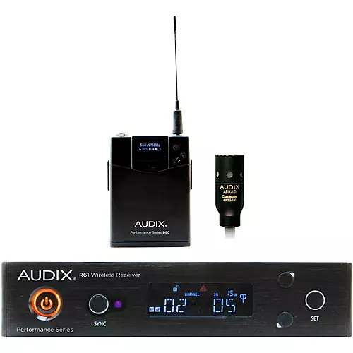 Audix AP61 L10 Wireless Microphone System with R61 True Diversity Receiver, B60 Bodypack Transmitter and ADX10 Lavalier Microphone 522-586 MHz - musicians--Friend