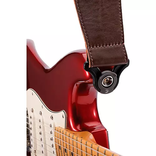 D'Addario Comfort Leather Auto Lock Guitar Strap Black 3 in. - musicians--Friend