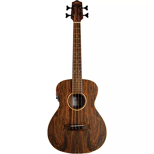 Lanikai Figured Bocote Bass Ukulele Electric with Fishman Classica II Pickup and Tuner Natural - musicians--Friend