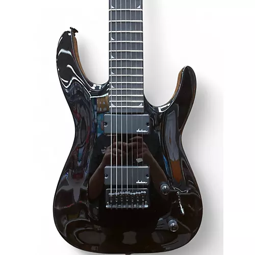 Used Jackson JS22-7 Dinky 7 String Black Solid Body Electric Guitar Black - musicians--Friend