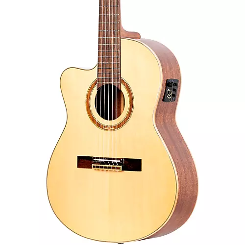 Ortega Family Series Pro RCE138-T4-L Thinline Acoustic Electric Nylon Guitar Natural - musicians--Friend