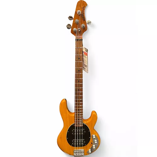 Used 2019 Ernie Ball Music Man STINGRAY BFR 4STRING Trans Amber Electric Bass Guitar Trans Amber - musicians--Friend
