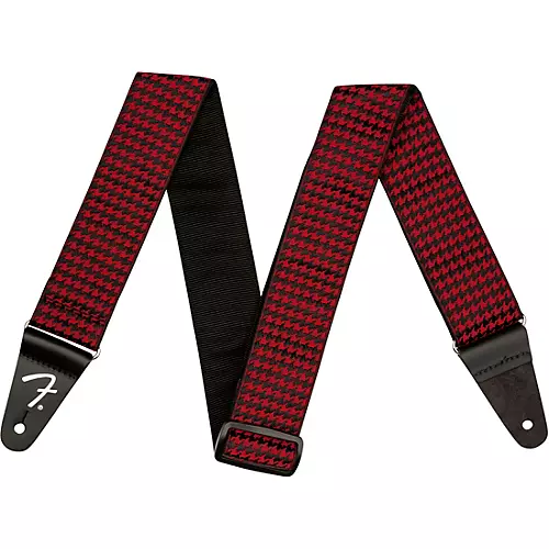 Fender Houndstooth Jacquard Guitar Strap Red 2 in. - musicians--Friend
