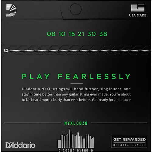 D'Addario NYXL0838 Extra Super Light Electric Guitar Strings - musicians--Friend