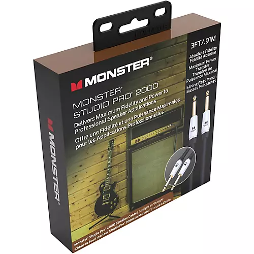 Monster Cable Prolink Studio Pro 2000 Speaker Cable - Straight to Straight 12 ft. Black - musicians--Friend