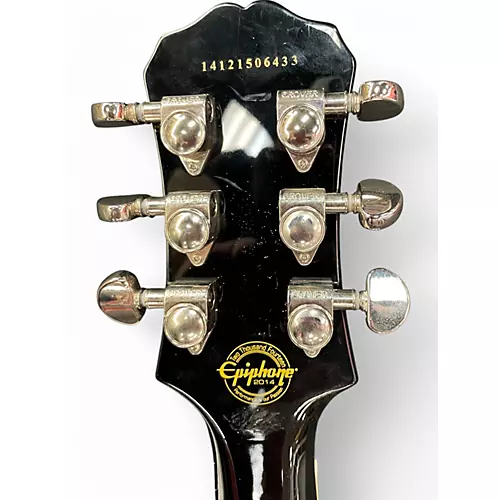 Used 2014 Epiphone Les Paul Custom Pro Silverburst Solid Body Electric Guitar Silverburst - musicians--Friend