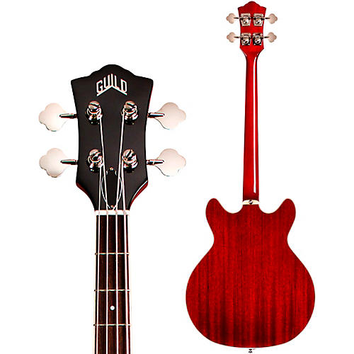 Guild Starfire I Bass Semi-Hollow Short Scale Double-Cut Left-Handed Bass Guitar Cherry Red - musicians--Friend
