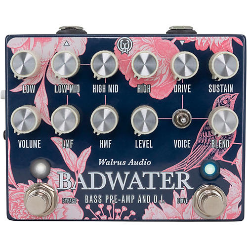 Walrus Audio Badwater Bass Pre-Amp D.I. Pedal Floral Series 2024 Blue - musicians--Friend