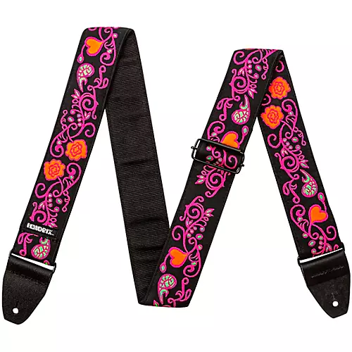 Dunlop Jimi Hendrix Blacklight Monterey Guitar Strap Orange - musicians--Friend