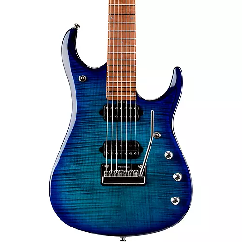 Ernie Ball Music Man JP15 Roasted Flame Maple Top 7-String Electric Guitar Cerulean Paradise - musicians--Friend