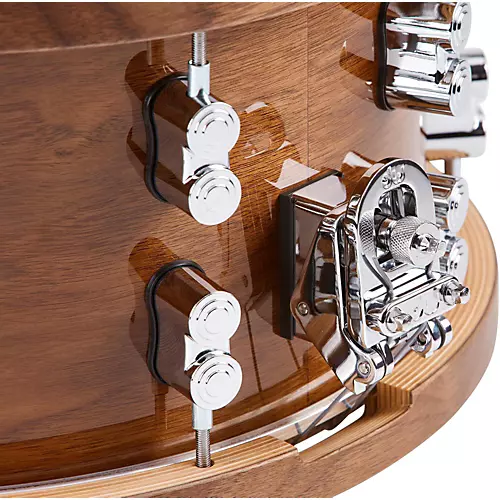 PDP by DW Limited-Edition Dark Stain Maple and Walnut Snare With Walnut Hoops and Chrome Hardware 14 x 7.5 in. - musicians--Friend