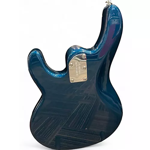 Used 2024 Ernie Ball Music Man STRINGRAY SHORT SCALE BLUE Electric Bass Guitar BLUE - musicians--Friend