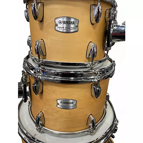 Used Yamaha 4 Piece Tour Custom Natural Drum Kit Natural - musicians--Friend
