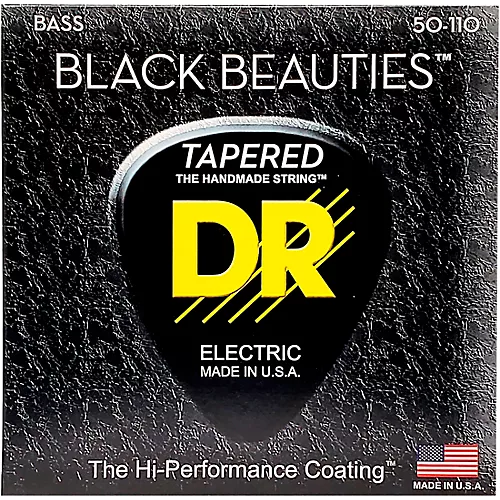 DR Strings BLACK BEAUTIES Taper Coated 4-String Bass Heavy (50-110) - musicians--Friend