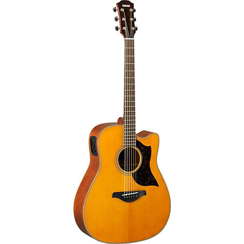 Yamaha A-Series A1M Cutaway Dreadnought Acoustic-Electric Guitar Transparent Black - musicians--Friend
