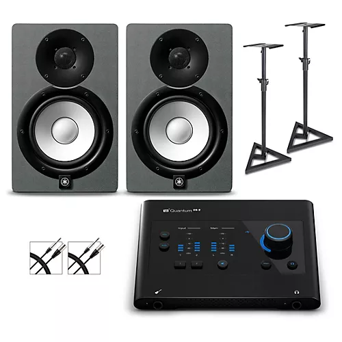 PreSonus Quantum ES2 Audio Interface with Yamaha HS Series Studio Monitor Pair (Cables & Stands Included) HS5 SG - musicians--Friend