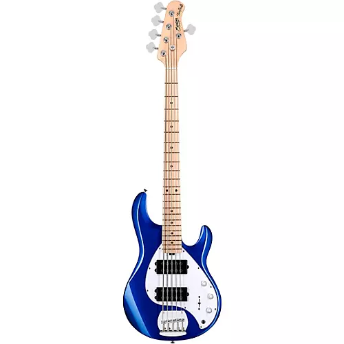 Sterling by Music Man StingRay Ray5HH Maple Fingerboard 5-String Electric Bass Guitar Cobra Blue - musicians--Friend