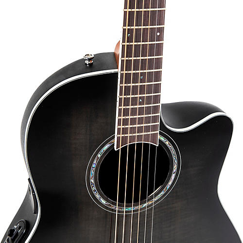 Ovation CS24P Celebrity Series Traditional Plus Mid-Depth Acoustic-Electric Guitar Nutmeg Burled Maple - musicians--Friend