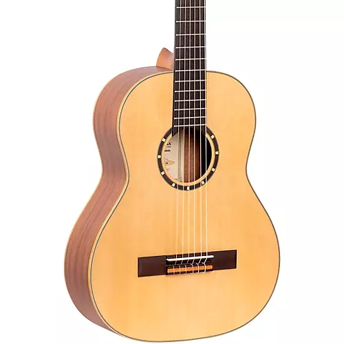 Ortega Family Series R121L-3/4 3/4 Size Left-Handed Classical Guitar Satin Natural 0.75 - musicians--Friend