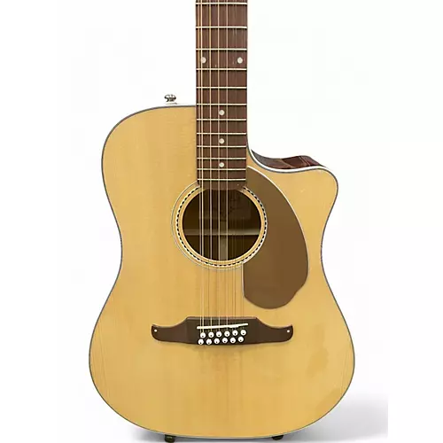 Used Fender Villager SCE Natural 12 String Acoustic Electric Guitar Natural - musicians--Friend