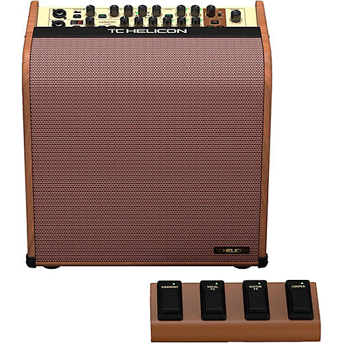 TC Helicon HARMONY V100 100 Watt 2-Channel Acoustic Amplifier with Vocal Processing Brown - musicians--Friend