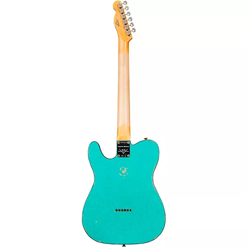 Fender Custom Shop Limited-Edition '60s Custom Telecaster Thinline Relic Maple Fingerboard Electric Guitar Aged Sea Foam Green Sparkle - musicians--Friend