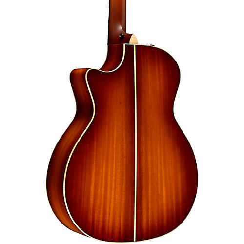 Taylor Custom All Ribbon Mahogany Grand Auditorium Acoustic-Electric Guitar Shaded Edge Burst - musicians--Friend